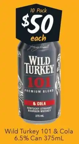 Ritchies Wild Turkey 101 & Cola offer