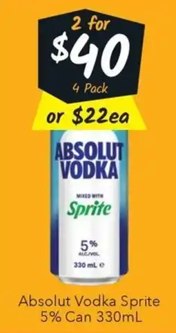 Ritchies Absolut Vodka Sprite offer