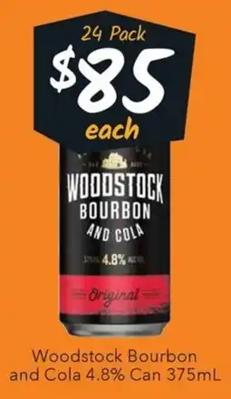 Ritchies Woodstock Bourbon and Cola offer