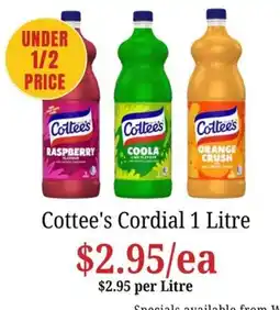 Farmer Jack's Cottee's Cordial offer