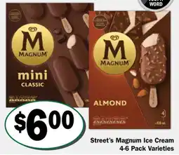 Friendly Grocer Street's Magnum Ice Cream 4-6 Pack Varieties offer