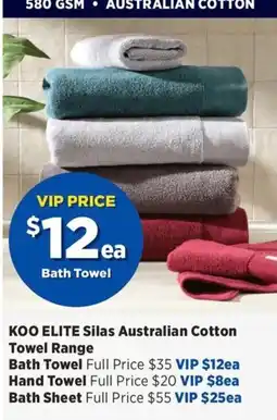 Spotlight KOO ELITE Silas Australian Cotton Towel Range offer
