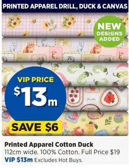Spotlight Printed Apparel Cotton Duck offer