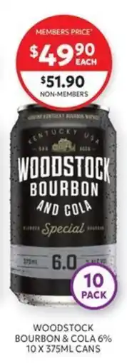 Harry Brown Woodstock Bourbon and Cola Special offer