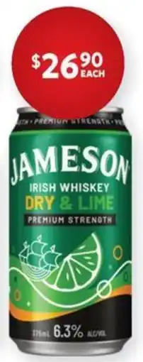 Harry Brown Jameson Irish Whiskey Dry & Lime offer