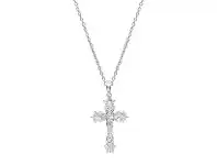 Bevilles Jewellery 9ct White Gold Fancy Cross Necklace offer