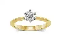 Bevilles Jewellery Flower Ring with 0.10ct of Diamonds in 9ct Yellow Gold offer