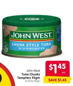 Spar John West Tuna Chunks Tempters offer