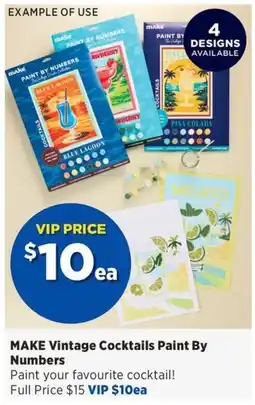 Spotlight MAKE Vintage Cocktails Paint By Numbers offer