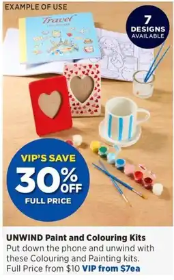 Spotlight UNWIND Paint and Colouring Kits offer