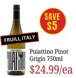 Farmer Jack's Puiattino Pinot Grigio offer