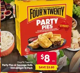 Spar Four'n Twenty Party Pies offer