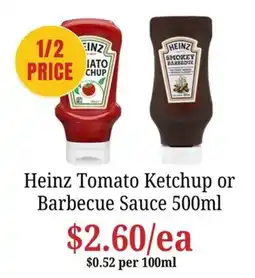 Farmer Jack's Heinz Tomato Ketchup or Barbecue Sauce offer