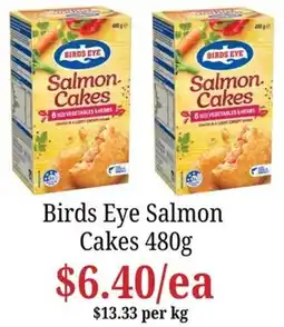 Farmer Jack's Birds Eye Salmon Cakes offer