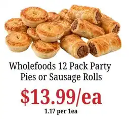 Farmer Jack's Wholefoods 12 Pack Party Pies or Sausage Rolls offer
