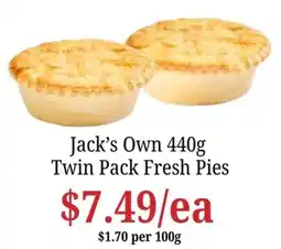Farmer Jack's Jack's Own Fresh Pies offer