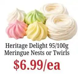 Farmer Jack's Heritage Delight Meringue Nests or Twirls offer