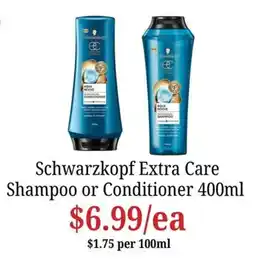 Farmer Jack's Schwarzkopf Extra Care Shampoo or Conditioner offer