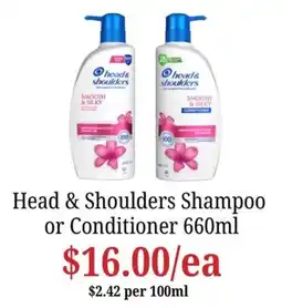 Farmer Jack's Head & Shoulders Shampoo or Conditioner offer