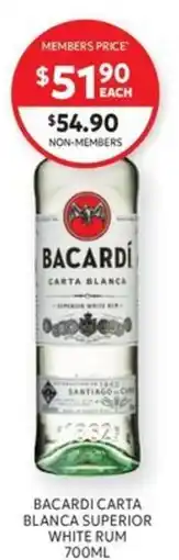 Harry Brown Bacardi Carta Blanca Superior White Rum offer