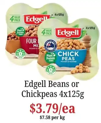 Farmer Jack's Edgell Beans or Chickpeas offer