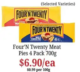 Farmer Jack's Four'n Twenty Meat Pies offer
