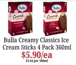 Farmer Jack's Bulla Creamy Classics Ice Cream Sticks offer
