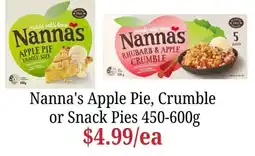 Farmer Jack's Nanna's Apple Pie, Crumble or Snack Pies offer