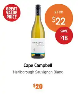 BWS Cape Campbell Marlborough Sauvignon Blanc offer