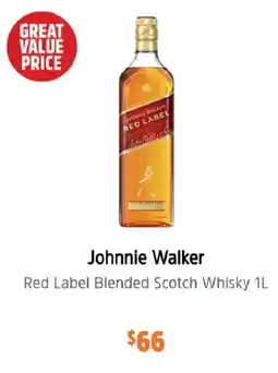 BWS Johnnie Walker Red Label Blended Scotch Whisky offer