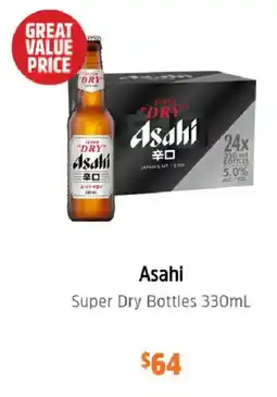 BWS Asahi Super Dry Bottles offer