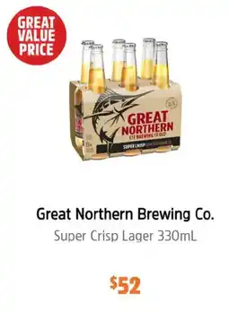 BWS Great Northern Brewing Co. Super Crisp Lager offer
