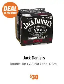 BWS Jack Daniel's Double Jack & Cola Cans offer