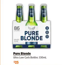 BWS Pure Blonde Ultra Low Carb Bottles offer