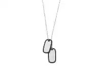 Bevilles Jewellery Stainless Steel Double Dog Tag Ball Chain Necklace offer