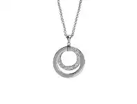 Bevilles Jewellery Stainless Steel Crystal Pave Open Circle Necklace offer