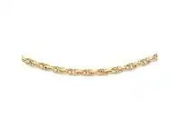 Bevilles Jewellery 9ct Yellow Gold Silver Infused Double Oval Belcher Necklace offer