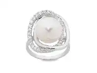Bevilles Jewellery Sterling Silver Imitation Pearl Ring offer