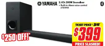 The Good Guys Yamaha 2.1 Ch 200W Soundbar offer