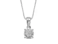 Bevilles Jewellery 9ct White Gold Diamond Set Miracle Necklace offer