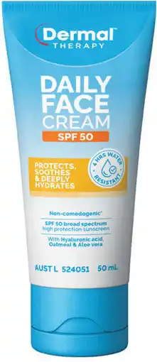 Priceline Dermal Therapy Daily Face Cream with SPF50+ offer