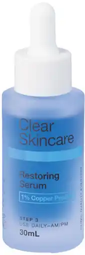 Priceline Clear Skincare Restoring Serum with 1% Copper Peptide offer