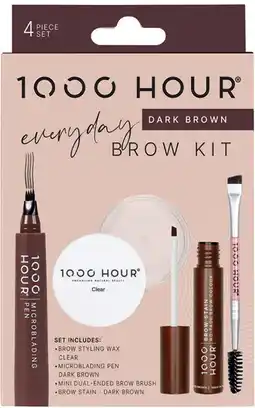 Priceline 1000HOUR Everyday Brow Kit Dark Brown Dark Brrown 4 Piece Set offer