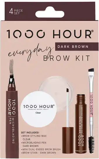 1000HOUR Everyday Brow Kit Dark Brown Dark Brrown 4 Piece Set
