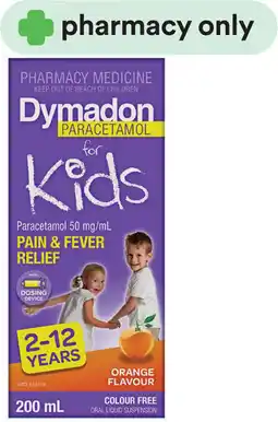 Priceline Dymadon For Kids 2 to 12 Years Liquid Paracetamol Orange offer