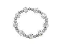 Bevilles Jewellery Stainless Steel Crystal and Plain Ball Bracelet offer