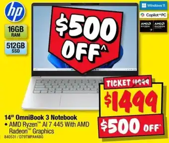 JB Hi-Fi 14" OmniBook 3 Notebook offer