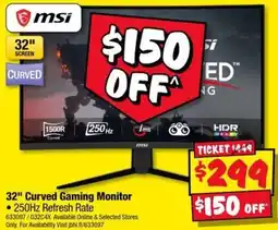 JB Hi-Fi msi 32" Curved Gaming Monitor offer
