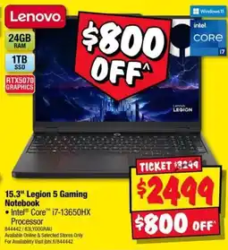 JB Hi-Fi Lenovo 15.3" Legion 5 Gaming Notebook offer