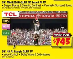 JB Hi-Fi 55" MiniLED Hi-QLED 4K Smart AI TV offer